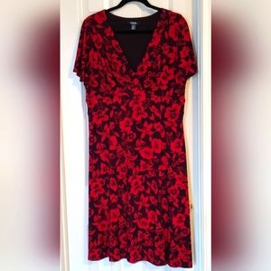 Chaps Woman's Red and black Vneck dress size XL